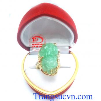 Tỳ hưu phỉ thủy may mắn hưu bọc vàng 14k đẹp tỳ hưu đá thiên nhiên, mang lại may mắn và hộ mệnh,