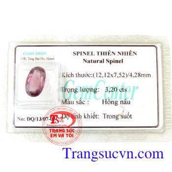 spinel thiên nhiên hồng nâu oval