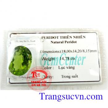 Peridot thiên nhiên lục vàng facet