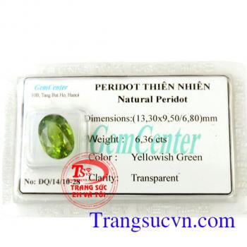 Peridot thiên nhiên lục vàng oval cao cấp