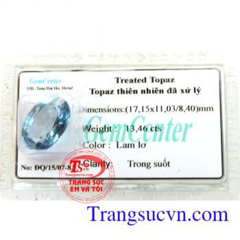 Topaz thiên nhiên đã xử lý lam lơ trong suốt