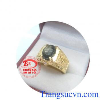 Nhẫn vàng đá quý sapphire sao