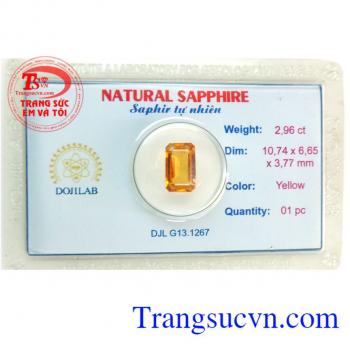 Viên sapphire vàng chữ nhật