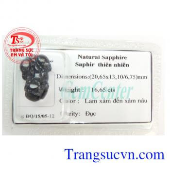 Saphire chạm khắc tỳ hưu 16 ct