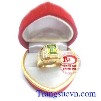 Nhẫn nam peridot mệnh hỏa và mộc