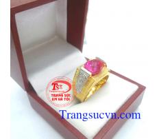 Nhẫn nam đá đỏ đẹp