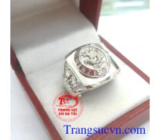 Nhẫn rồng vàng trắng may mắn