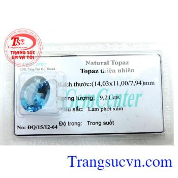 Topaz 9cts lam phớt xám vẻ đẹp nhẹ nhàng