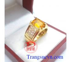 Nhẫn nam đá vàng mệnh Kim