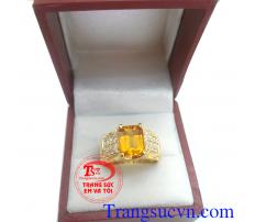 Nhẫn nam đá vàng mệnh Kim