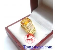 Nhẫn nam đá vàng mệnh Kim