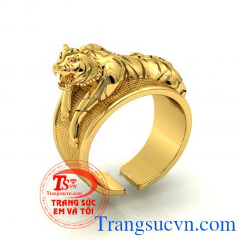 Nhẫn nam vàng tây Hổ