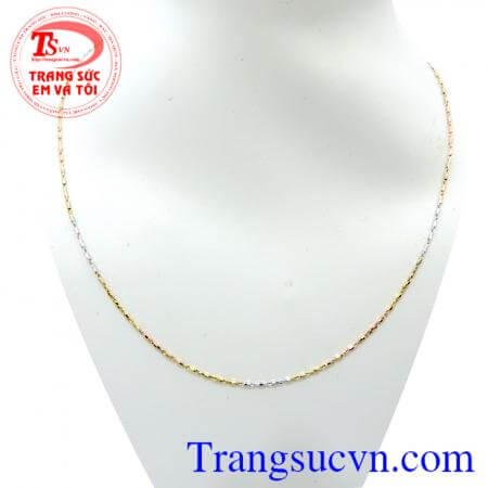 Dây chuyền vàng Ý 18k bền sáng dành cho nữ,dây chuyền vàng đẹp,dây chuyền 18k,vàng tây,dây chuyền nữ Ý 18k sáng,bền đẹp,Trang Sức Em Và Tôi Uy tín nhiều năm