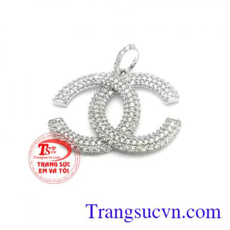 Mặt dây dây vàng trắng 18k Ý