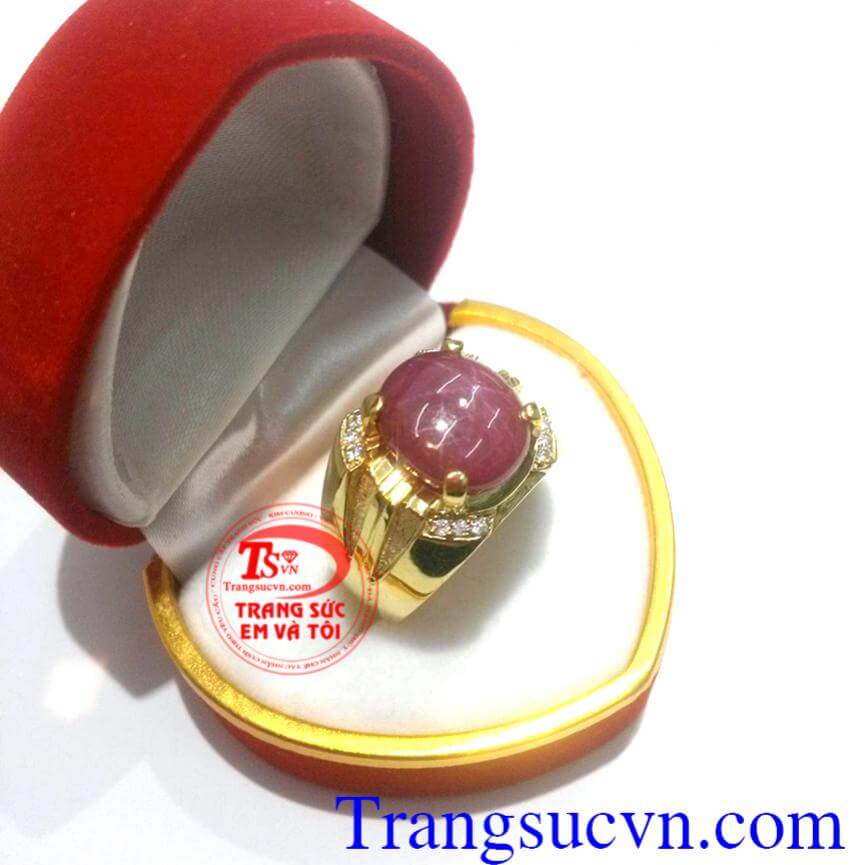 Nhẫn vàng ruby sao