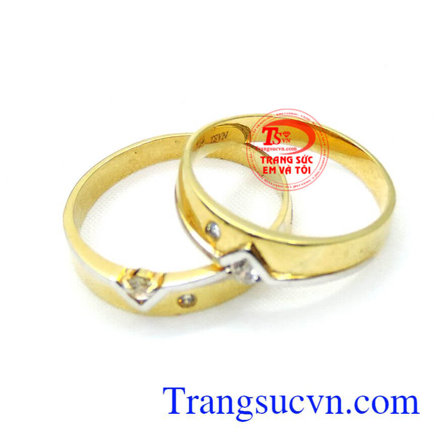 Nhẫn cưới vàng màu thương hiệu TSVN