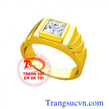 Nhẫn nam topaz trắng mệnh Kim Và Thủy