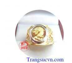 Nhẫn nam vàng 18k rồng