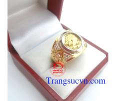 Nhẫn nam vàng 18k rồng