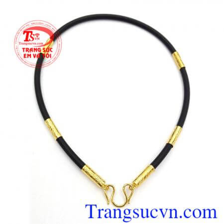 Dây cao su 4 ly 6 đốt vàng 14k