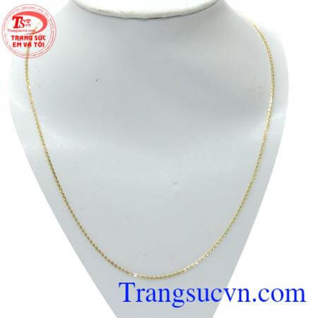 Dây vàng 18k máy bền đẹp,đeo hợp thời trang,dây chuyền vàng đẹp,dây chuyền nữ vàng tây,Ưa Chuộng dùng sản phẩm dây chuyền vàng Italy 18k (75%Au) sáng bóng