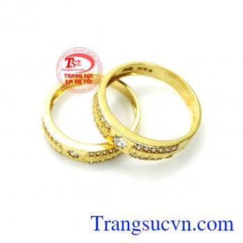 Đôi nhẫn cưới vàng 750