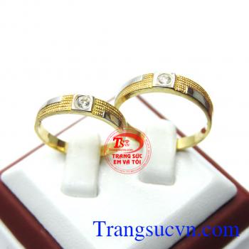 Đôi nhẫn cưới vàng 18k 75%Au,nhẫn cưới trang sức em và tôi, Tinh tế,đẳng cấp,hợp thời trang,bền đẹp nhiều khách hàng ưa chuộng