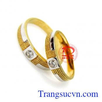 Đôi nhẫn cưới vàng 18k 75%Au,nhẫn cưới trang sức em và tôi, Tinh tế,đẳng cấp,hợp thời trang,bền đẹp nhiều khách hàng ưa chuộng