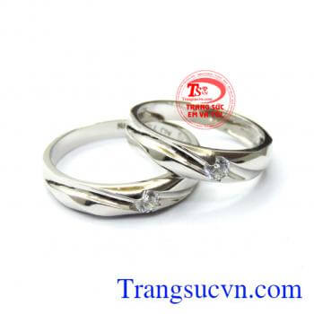 Cặp nhẫn cưới Italy 18k 75%Au đảm bảo chất lượng vàng