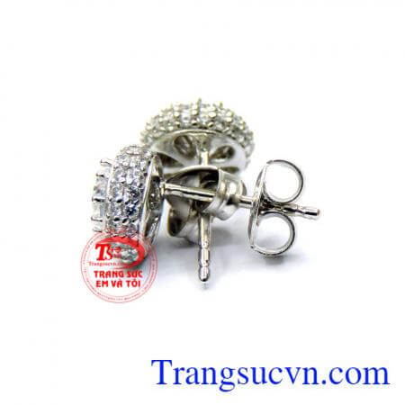 Nụ vàng trắng 18k Italy chất lượng.