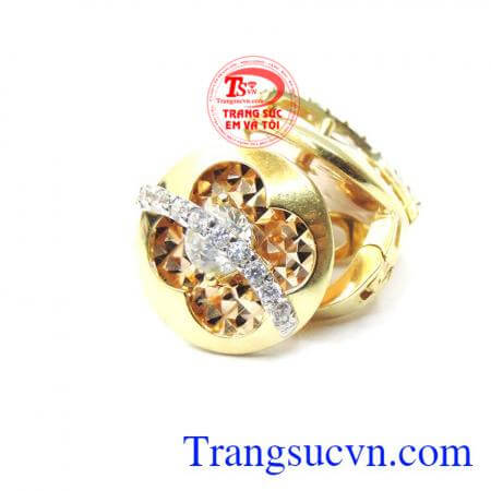 Hoa tai nữ vàng 18k Ý