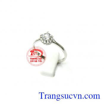 Bán Nhẫn nữ vàng trắng 18k Italy đảm bảo chất lượng,nhẫn nữ uy tín,