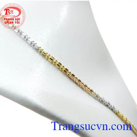 Dây chuyền kết 4 và 3 màu 18k Ý