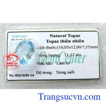 Viên Topaz lam lơ thiên nhiên to, đẹp