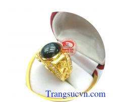 Chiếc Nhẫn nam đá đen rồng vàng tây cho nam