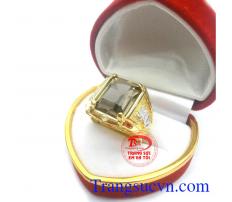 Nhẫn nam đá khó vàng tây