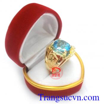 Nhẫn nam topaz mệnh Mộc+Thủy