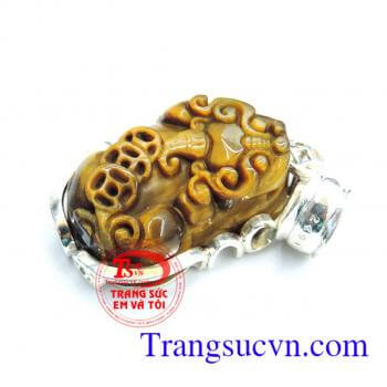 Mặt dây chuyền tỳ hưu móc bạc