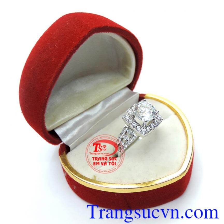 Nhẫn nữ vàng trắng 14k
