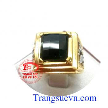 Nhẫn nam vàng tây gắn đá quý,bán nhẫn nam 18k thiết kế thời thượng, bán nhẫn nam đẹp, nhẫn nam làm quà tặng, nhẫn nam đeo phong cách