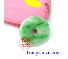 Mặt đồng xu jadeite xanh ngọc