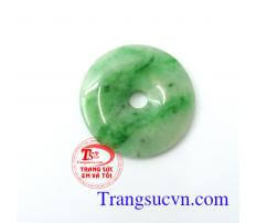Mặt đồng xu jadeite xanh ngọc