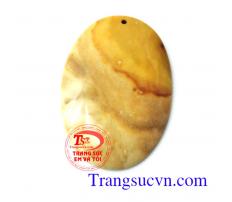 Mặt canxedon oval vàng