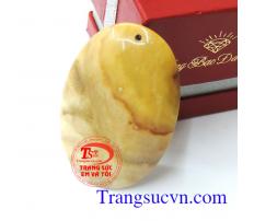 Mặt canxedon oval vàng