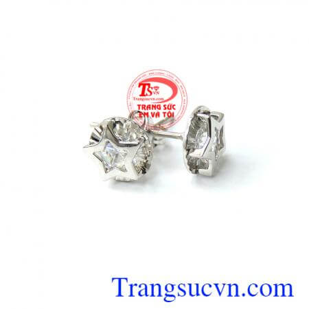 Hoa tai ngôi sao vàng trắng 18k, chất lượng đảm bảo, hoa tai đẹp, sang trọng, quý phái, kiểu dáng hợp thời trang, là món quà ý nghĩa tặng phái đẹp nhân ngày đặc biệt.
