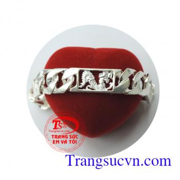 Lắc bạc khắc rồng nam tính