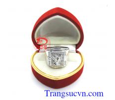 Nhẫn nam vàng trắng đại bàng tung cánh Thiết kế và chế tác nhẫn nam theo yêu cầu