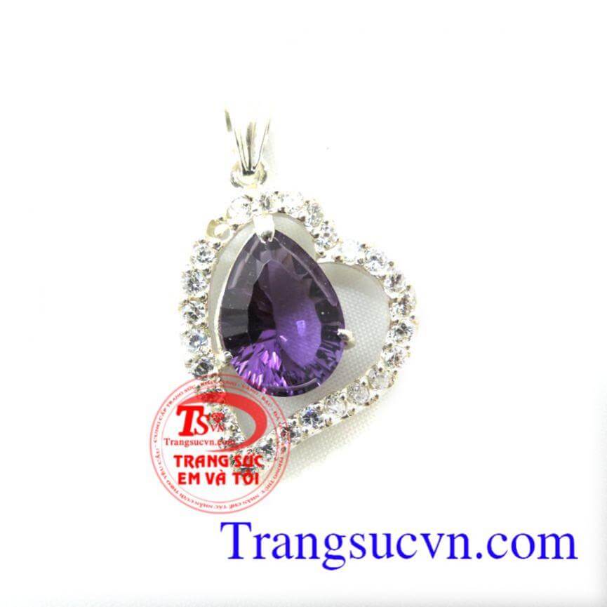 Mặt bạc trái tim tím thủy chung