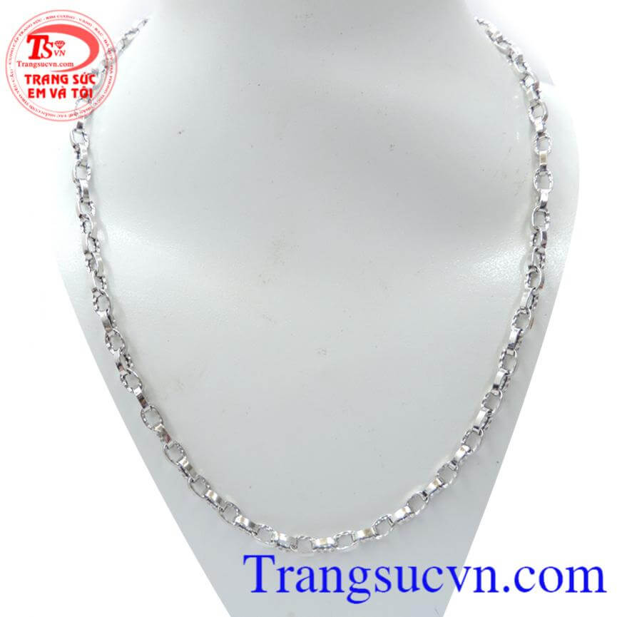 Vòng cổ vàng trắng Italy 18k