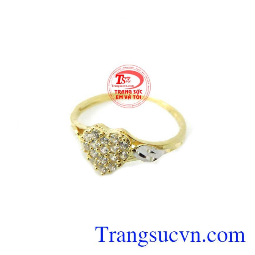 Nhẫn nữ trái tim vàng đẹp